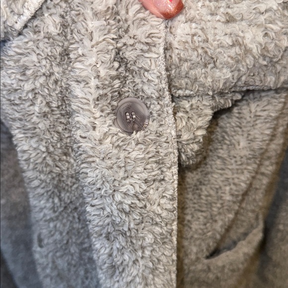 Soft Surroundings Heather Gray Fleece Cardigan - Picture 3 of 8